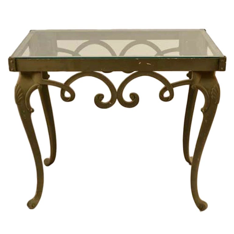 Brown Jordan Glass Top Console Table For Sale at 1stdibs