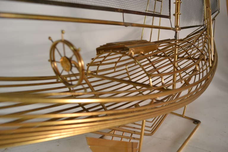 Sailboat model, sculpture by Curtis Jere marked 