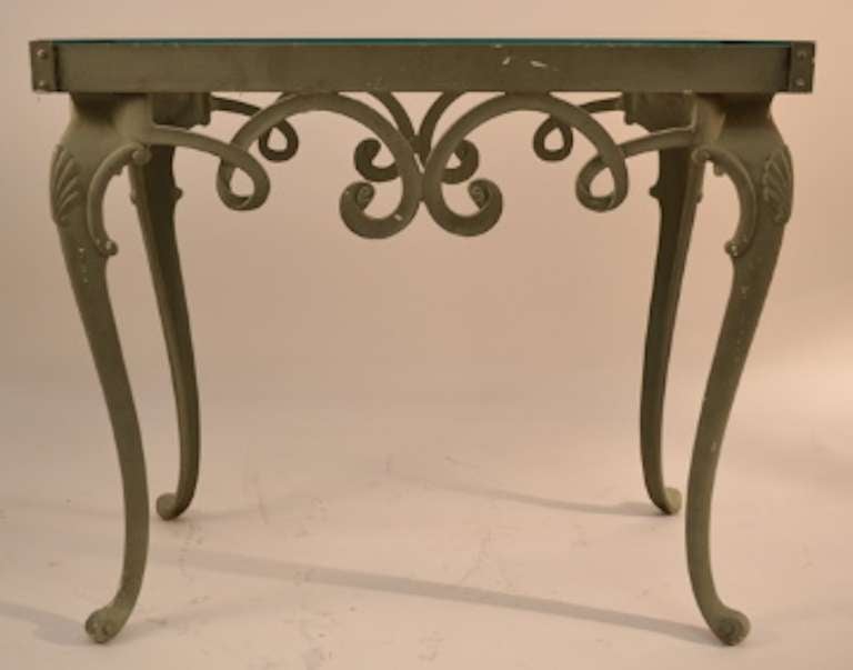 Néo-baroque Table console Jordan marron avec plateau en verre en vente