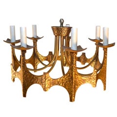 Brutalist Fixture Ring Form with Candle Uplights