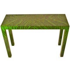 Faux Malachite Green Parsons Table by Lane Furniture 