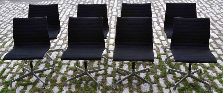 8 Herman Miller Charles and Ray Eames Aluminum Group Chairs