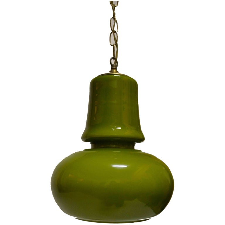 Green Glass Hanging Globe at 1stdibs