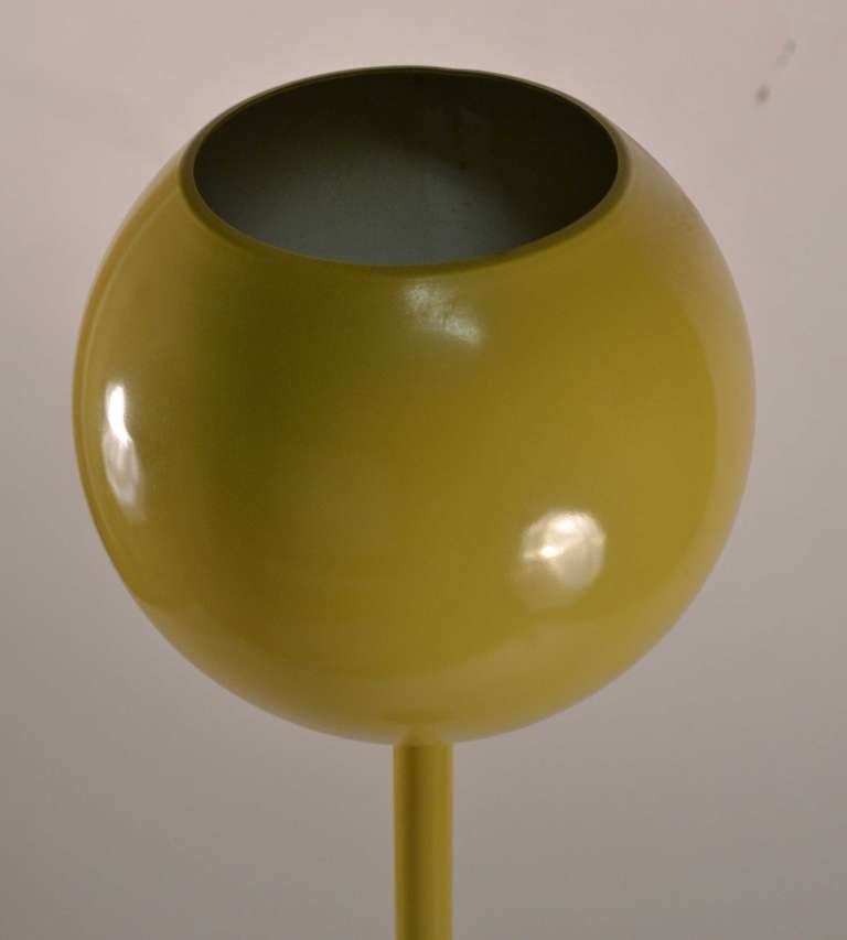 POP ART MOD style Torchiere. Floor lamp in Chartreuse 