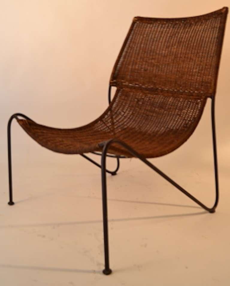 Frederick Weinberg Iron And Wicker Sling Chairs At 1stdibs Frederick Weinberg Iron And Wicker Sling Chairs For Good Original Clean Condition