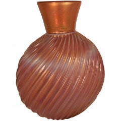 Large Pink Swirl Seguso Vase