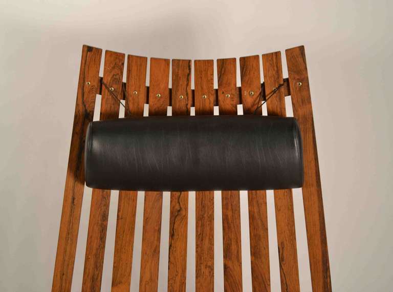 Norwegian Rosewood Slat Lounge Chair by Hans Battrud for Scandia