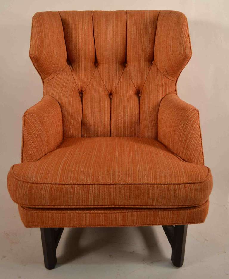 Rare form Dunbar Chair and Ottoman. Very good original condition. Edward Wormley Design.

Ottoman 12.5″H x 22.5″Total Width x 18″ Deep.
