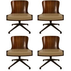 Set of Four Low Slung Swivel Chairs