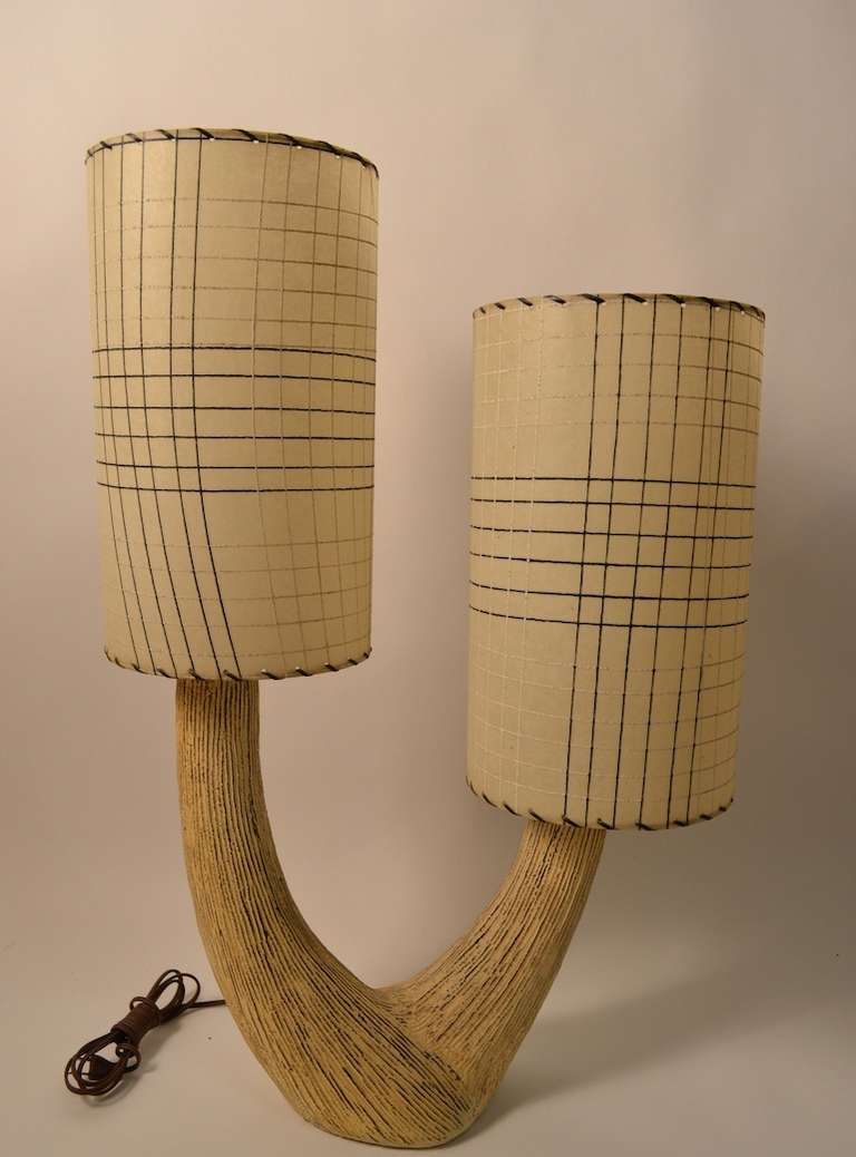 American Two Light Sculptural Table Lamp