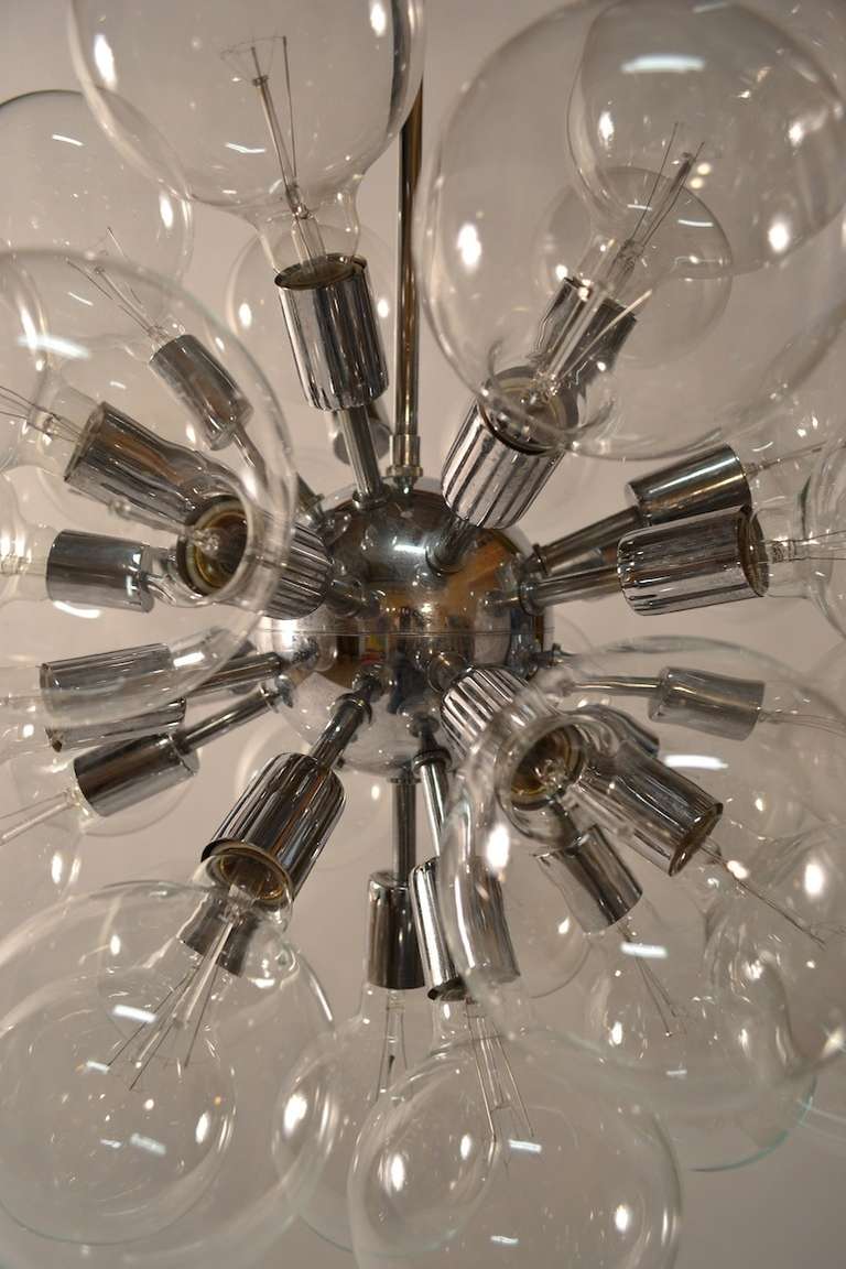 Américain Lustre Sputnik à bulles en chrome en vente