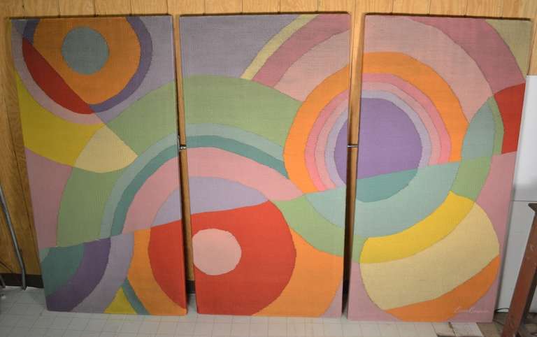 Bruce Bierman Triptyque tissé Grande tenture murale