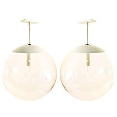 Pair Bubble Glass Ball Chandeliers Hanging Fixtures