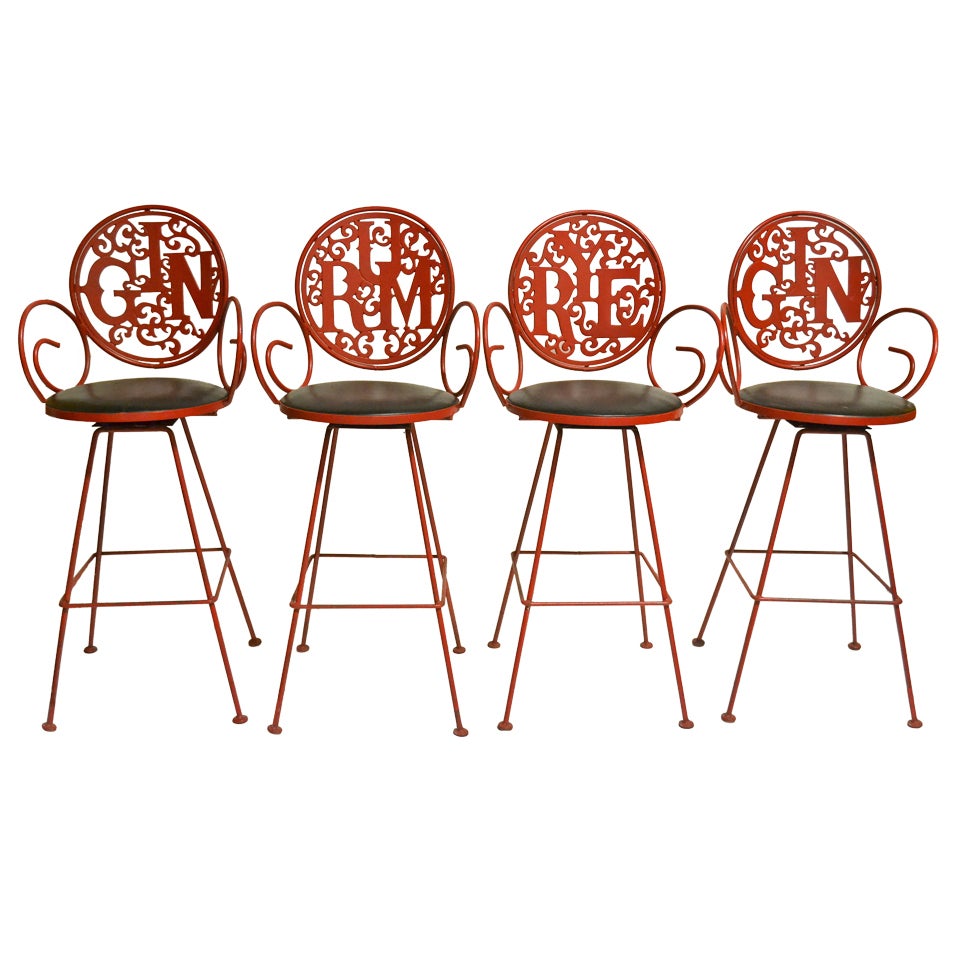 Set of 4 Bar / Counter Stools by Arthur Umanoff