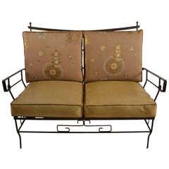 Vintage Asia Modern Sette Love Seat Sofa by Woodard Furniture Company