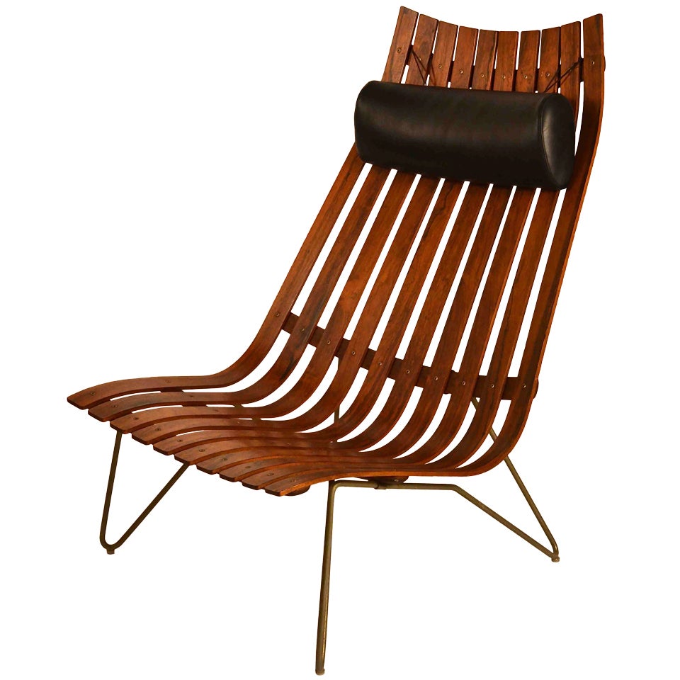 Rosewood Slat Lounge Chair by Hans Battrud for Scandia