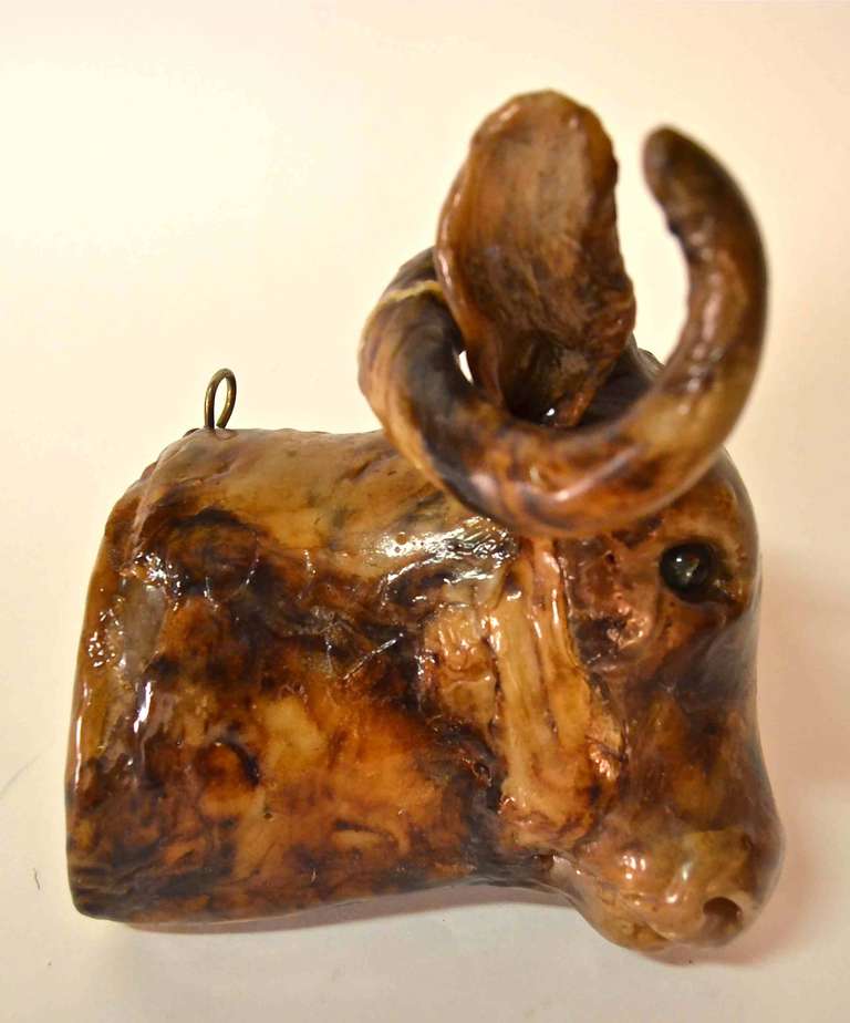 Unknown Odd Resin Wall Mount Bull  For Sale
