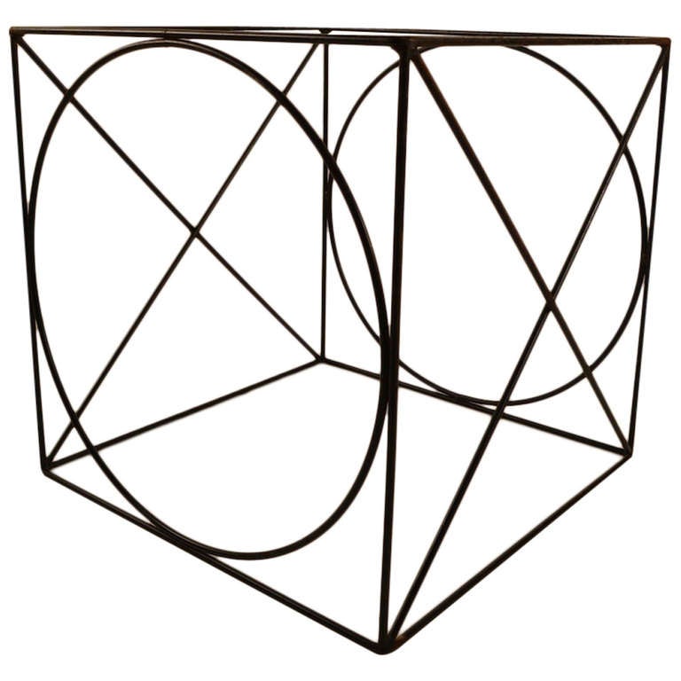 X O Wire Cube Table For Sale