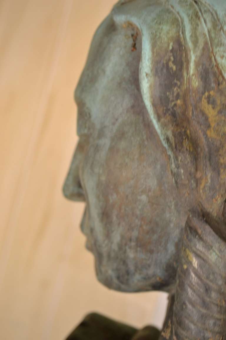 Art Deco Bronze Verdigris Fountain Head 2