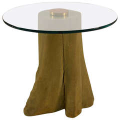 Tree Trunk Base Plate Glass Top Table
