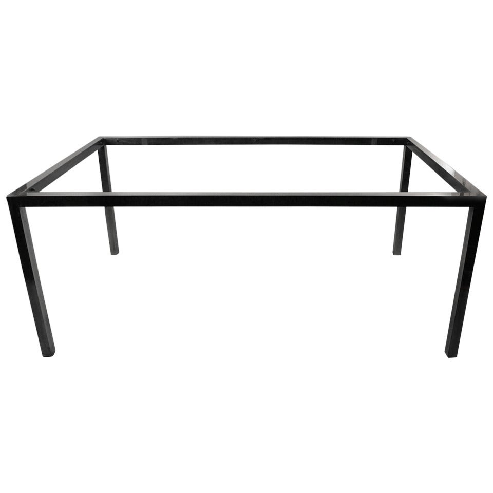 Unusual Cast Aluminum Extension Dining Table with Wall Mount Brackets For Sale