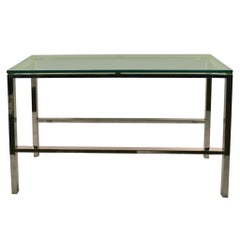 Elegant Chrome and Brass Console Table