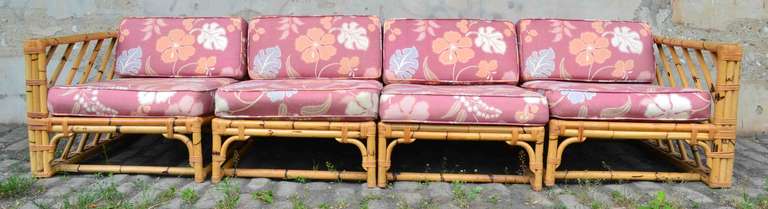 Well made and stylish Bamboo Rattan  sectional sofa, after 