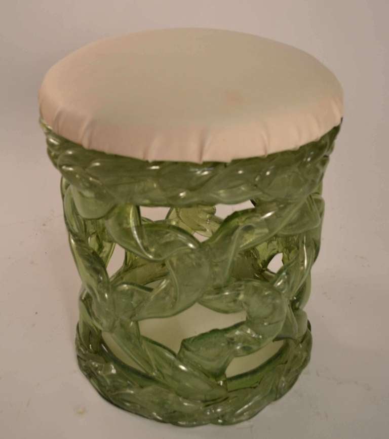 American Translucent Plastic Resin  Stool in the Brutalist Style