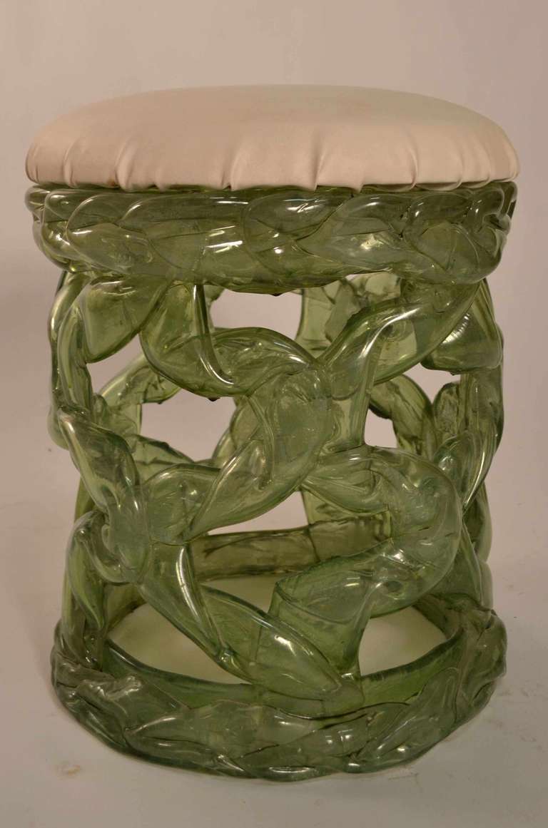 Translucent Plastic Resin  Stool in the Brutalist Style In Excellent Condition In New York, NY
