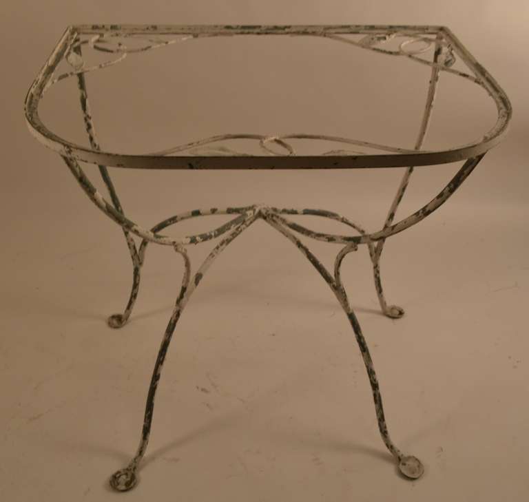 1/2 round Salterini Console, Demi - Lune, table, one of two we have listed on 1st Dibs.