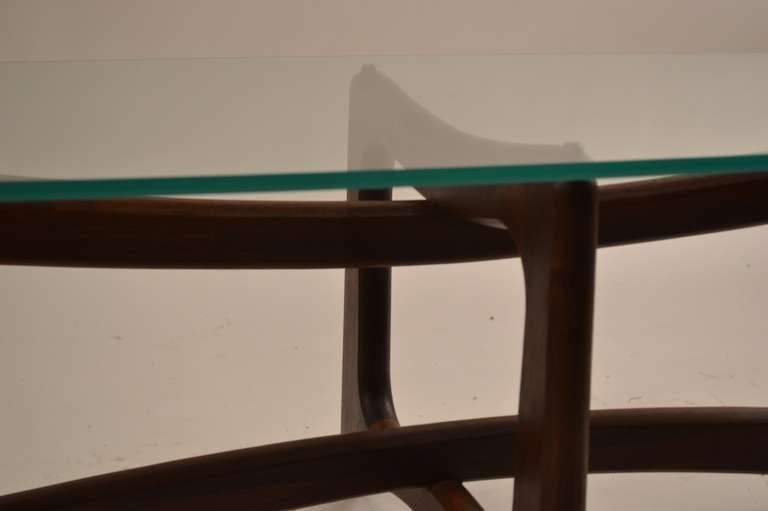 Mid-20th Century Adrian Pearsall Glass Top Surfboard Coffee Cocktail Table
