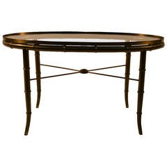 Elegant Diminutive Oval Coffee Cocktail Table by Mastercraft 7