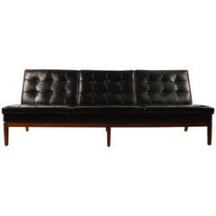 Black Leather Knoll Sofa