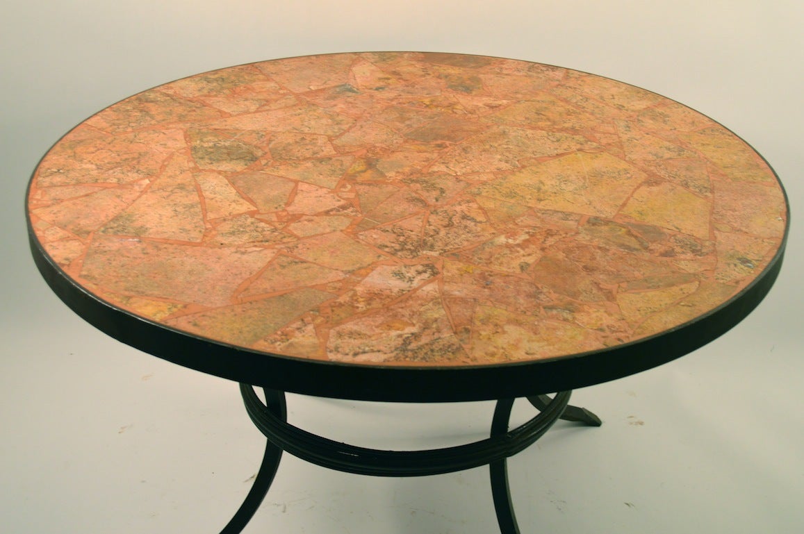 iron and stone coffee table