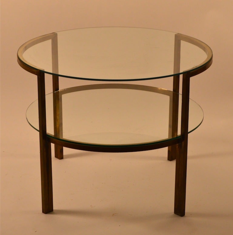Two-Tier Brass and Glass Table 1