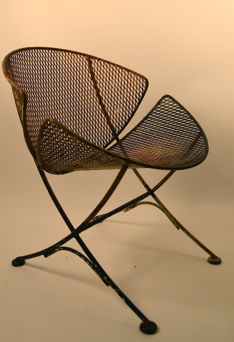 Pair of Tempestini for Salterini "Clam Shell" or "Slice" Iron Chairs