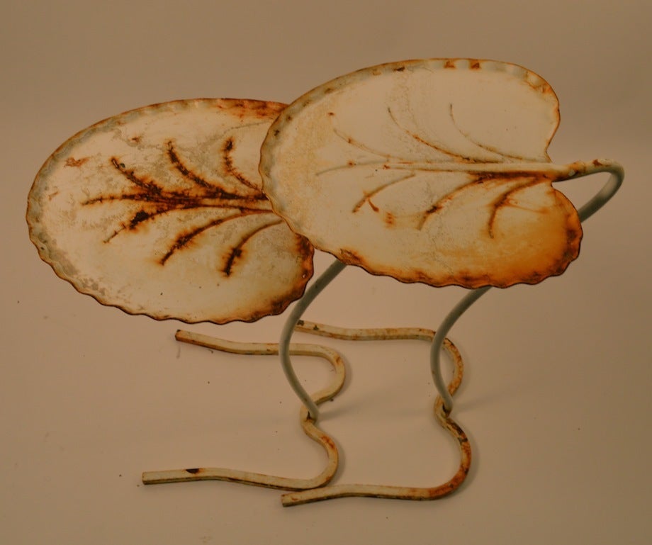 Mid-Century Modern Salterini Nesting Leaf Tables in White