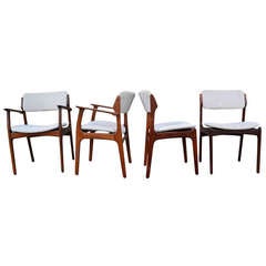 Set of Four Erik Buck  O.D. Mobler Rosewood Dining Chairs 