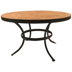 Retro Iron and Stone Coffee Cocktail Table