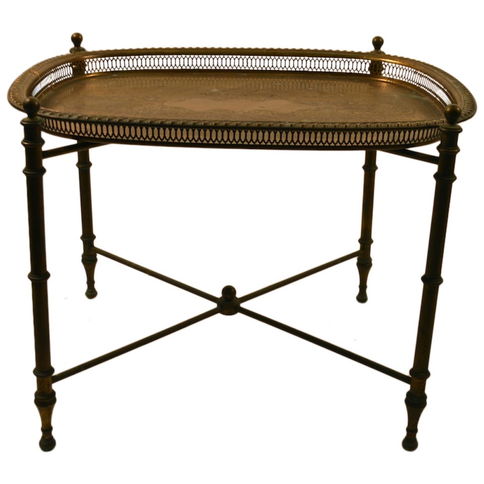 Classical Brass Tray-Top Table