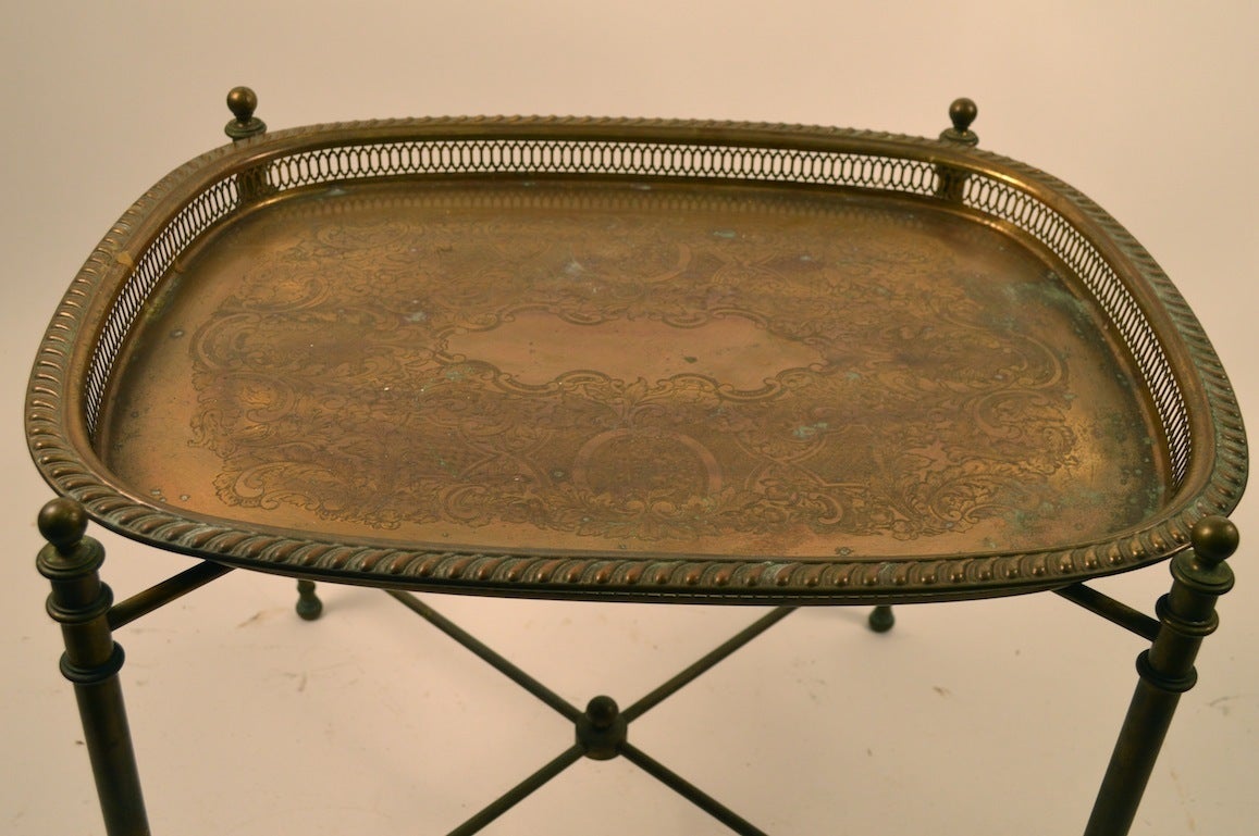 Classical Brass TrayTop Table For Sale at 1stDibs