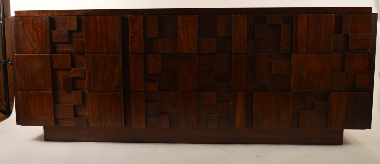 Lane Brutalist Block Front Dresser In Good Condition In New York, NY