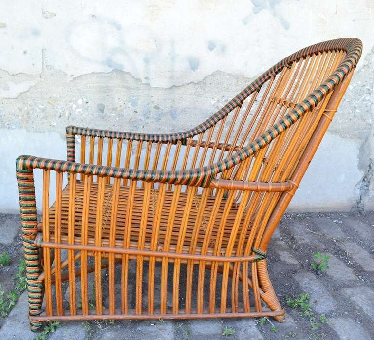 Art Deco Ficks Reed Wicker Club Chair