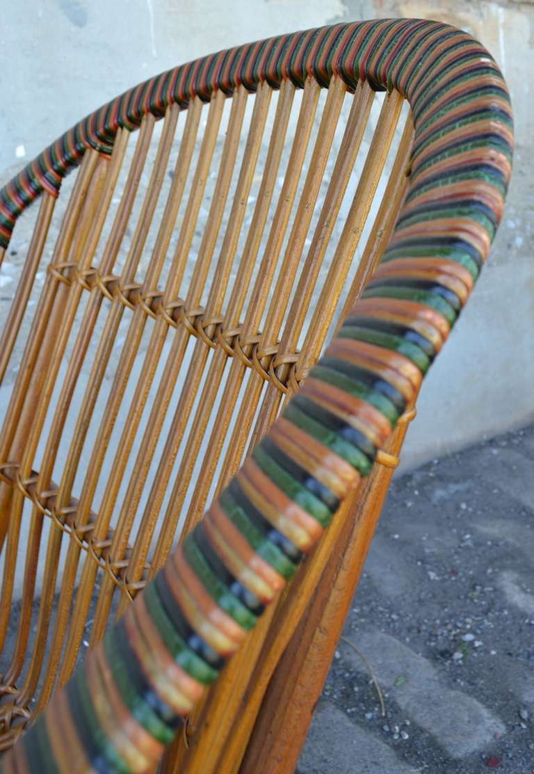 American Ficks Reed Wicker Club Chair