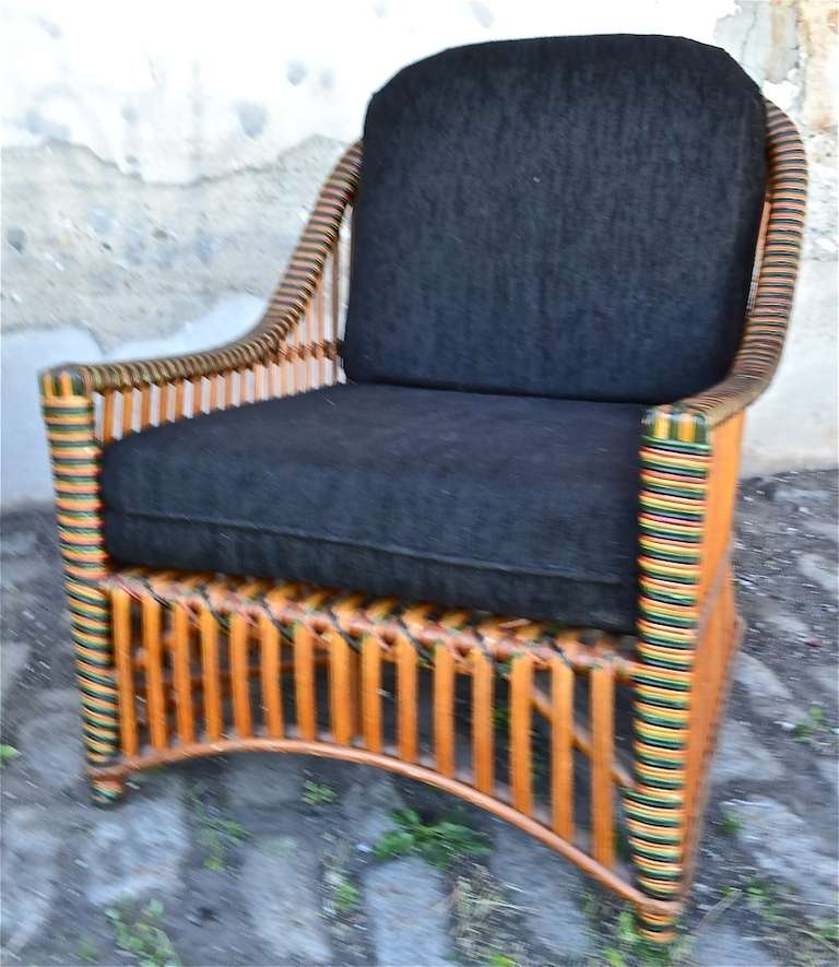 Ficks Reed Wicker Club Chair In Excellent Condition In New York, NY