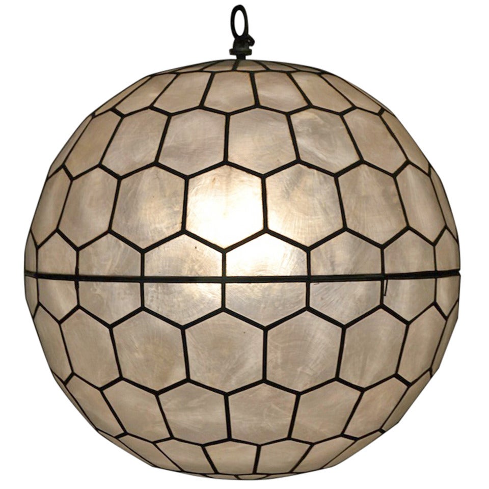 Sphere Capiz Shell Ball Chandelier by Feldman Lighting