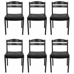 Retro Set of Six Danish Modern Dining Chairs