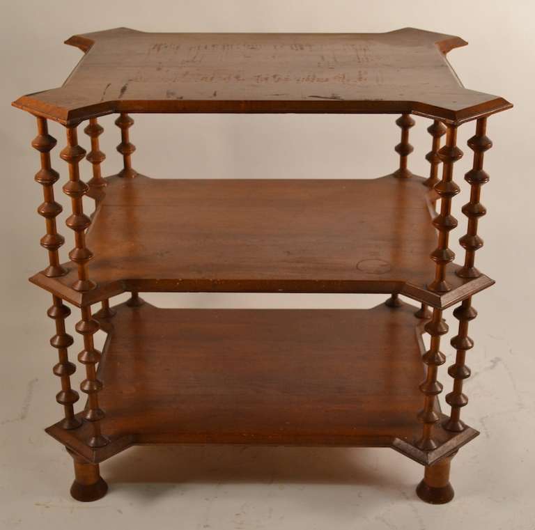 Unusual Large Architectural Victorian Pine Spool Table
