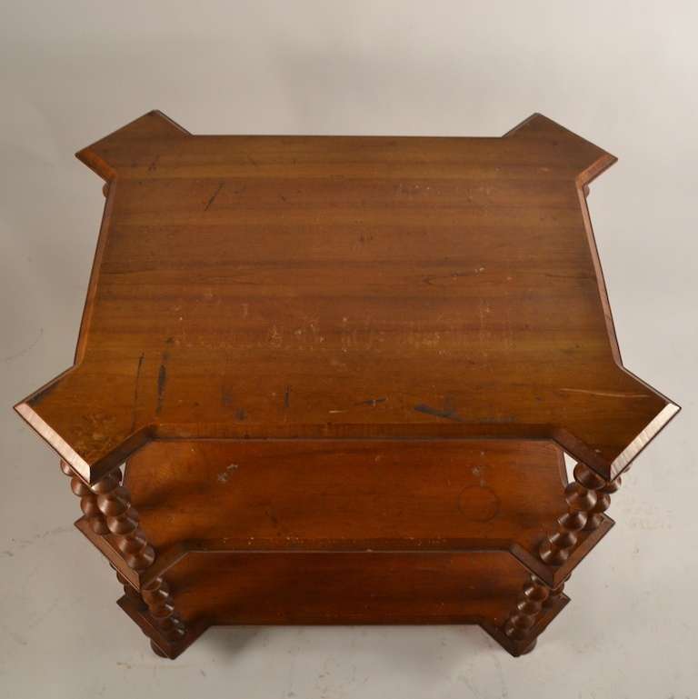 Unusual Large Architectural Victorian Pine Spool Table 1