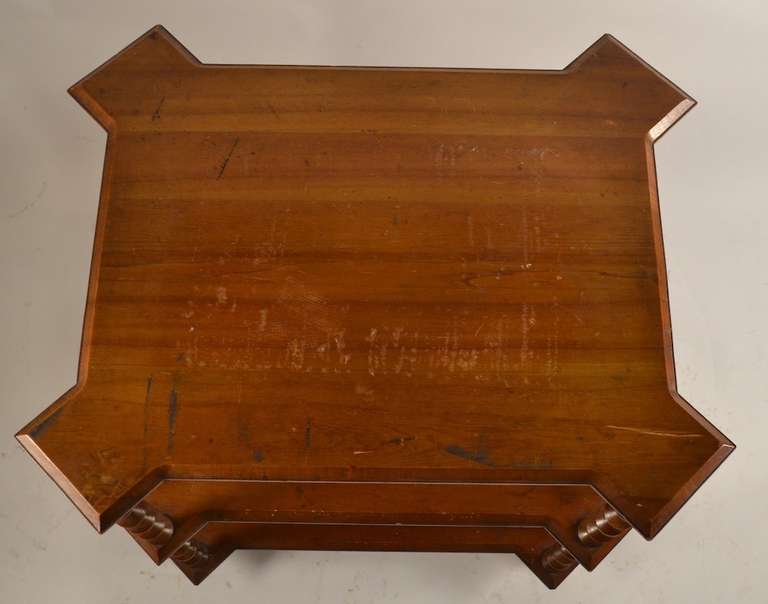 19th Century Unusual Large Architectural Victorian Pine Spool Table